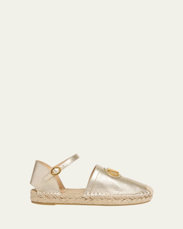 VLOGO Metallic Leather Espadrilles